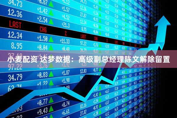 小麦配资 达梦数据：高级副总经理陈文解除留置